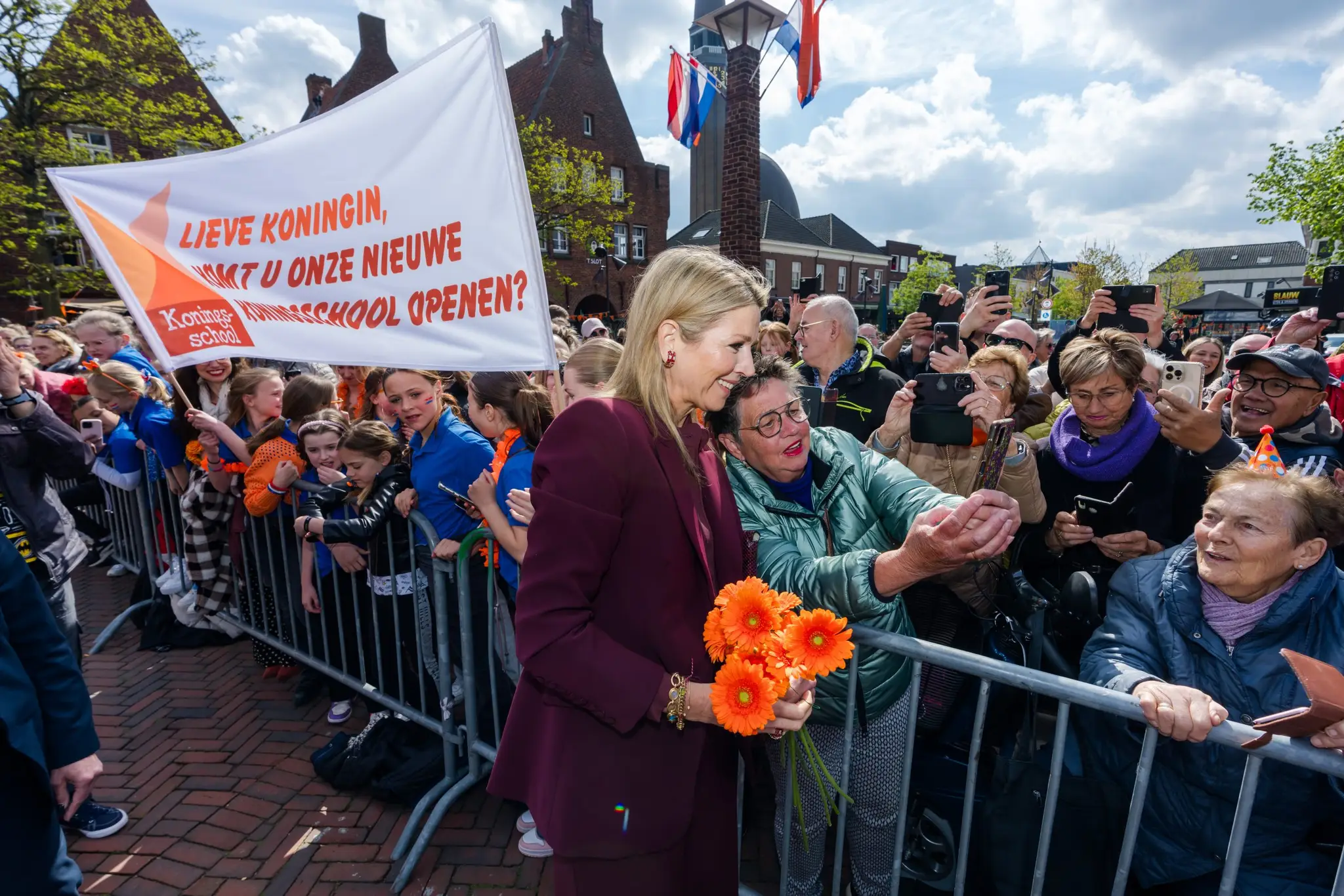 Queen Maxima's visit to the Schoenenkwartier in Waalwijk. Photo by Marco De Swart